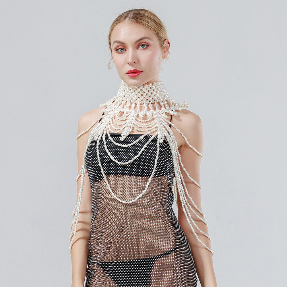 Aurette Pearl-Drape Body Chain Collection