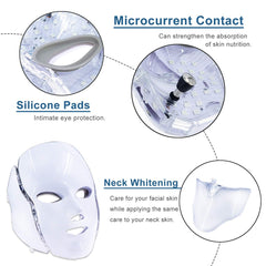 7 Colors Light LED Facial Mask with Neck Face Care Treatment Beauty