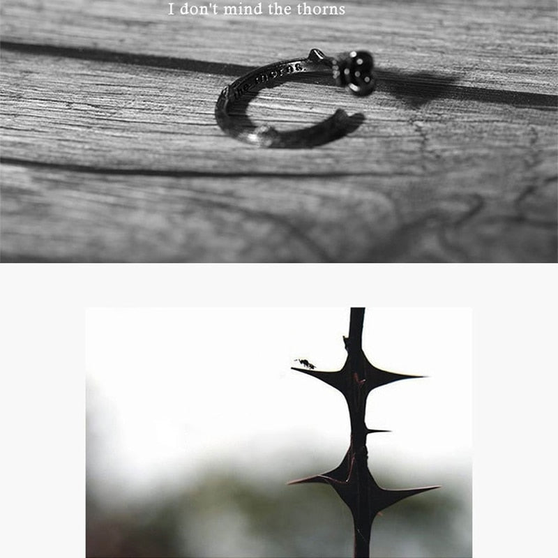 Emily's Black Thorn Rose Ring