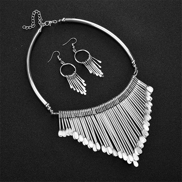 Valencia Geometric Tassel Jewelry Set
