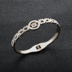 Luxury Geometric White Clay Shiny CZ Crystal Bracelets
