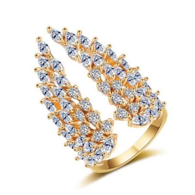 Rhinestone Angel Wings Ring