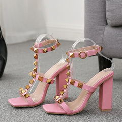 Women Sandals 2021 Fashion High Heels Rivet Women Pumps Shoe Women Summer Shoes For Women Footwear Shoes Sexy High-Heeled