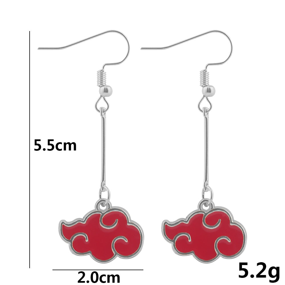 Anime Akatsuki Itachi Red Cloud Drop Earrings Cosplay Earrings for Women Men Souvenir Jewelry Accessories