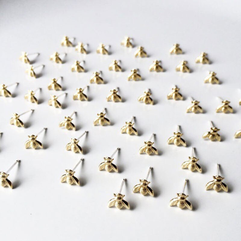 Rose Gold/Silver Plated Honey Bee Earrings Stud