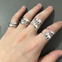 Dinosaur Open Adjustable Rings Jewelry Gift for Women Girls Ring