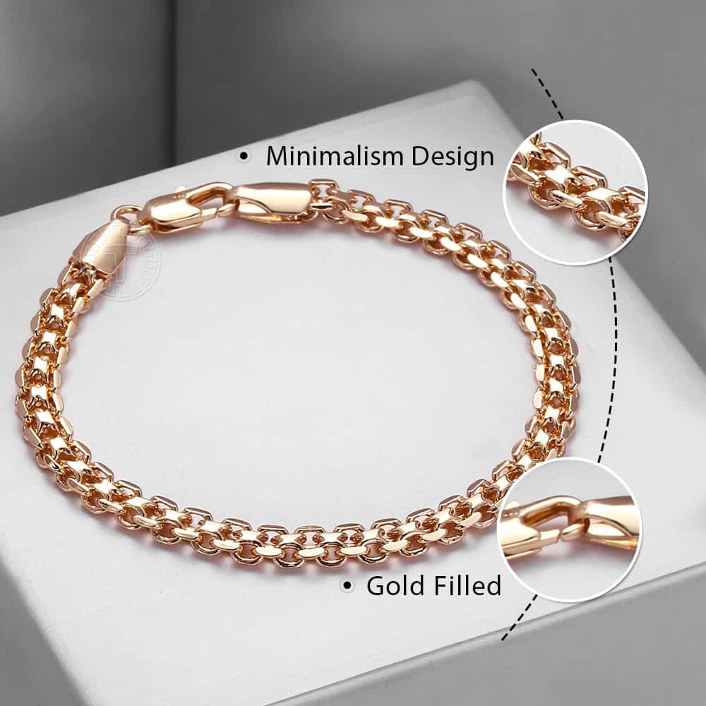 Rose Gold Color Link Chain Copper Bracelets