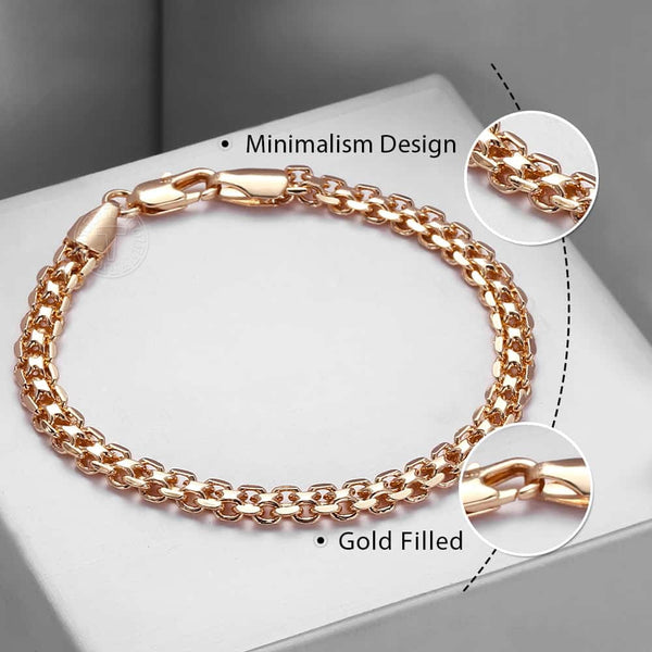 Roseline Rose-Gold Link Chain Bracelet Collection