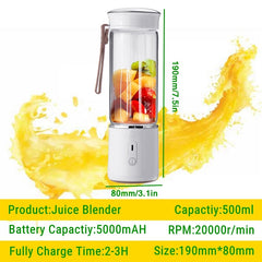 500ml USB Portable Juicer Mixer Electric Mini Blender