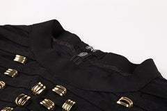 Free Shipping 2022 New Black Bandage Dress Women Spring Celebrity Party Dress Long Sleeve Mesh Mini Bodycon Club Dresses Vestido