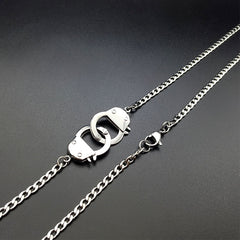 Stainless Steel Handcuff Pendant Necklace