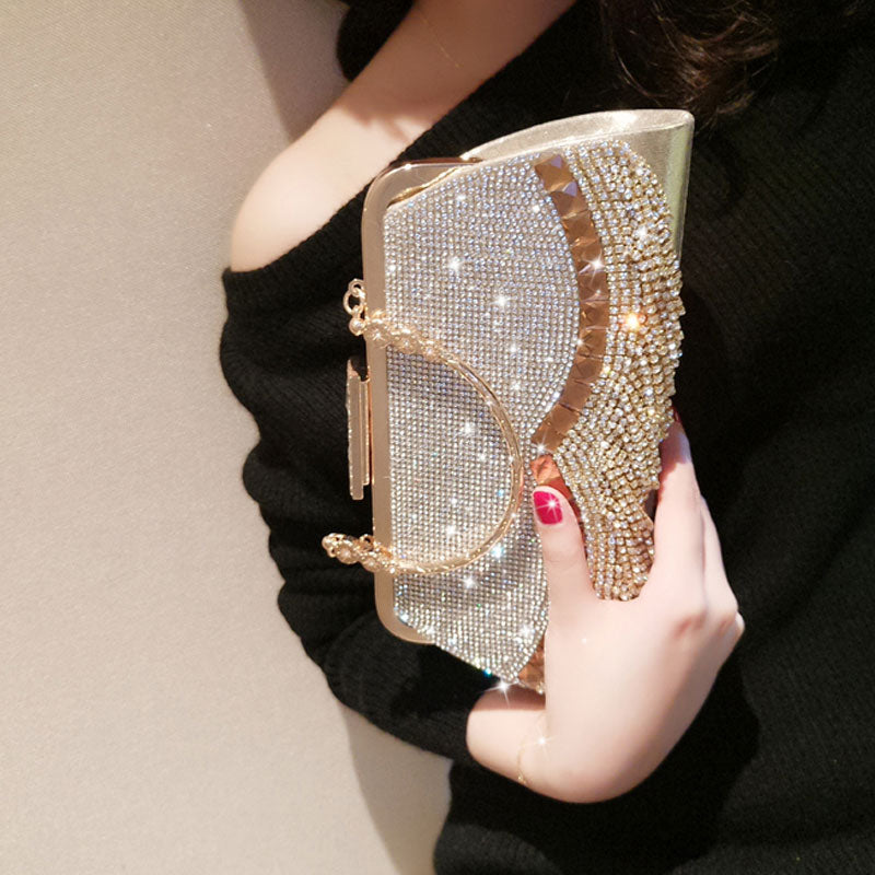 Diamond Clutch Bling Day Gold Purse Handbag