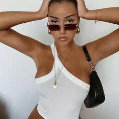 Chic Fashion Camis Tops Sexy Backless Sleeveless White Straps