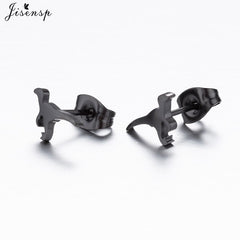 Jisensp Punk Dragon Stainless Steel Earring Trendy Small Dinosaur Stud Earrings Fashion Jewelry for Women Men Christmas Gift