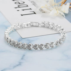 Roman Crystal Heart Bracelet