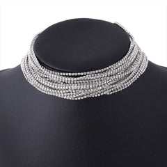 Stonefans Fashion Multilayer Rhinestone Choker Necklace Wholesale Festival Gift Bling Crystal Collar Choker Chain Party Jewelry