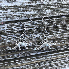 Dino Earrings Dinosaur Earrings Dangle Earrings Fun Earrings Dino Jewelry, Cool Stegosaurus Earrings