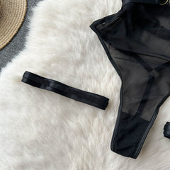 Bodysuits Lingerie Sexy Sleepwear Hollow Combination Catsuits Slim Intimate Erotic Mesh Strappy Rompers
