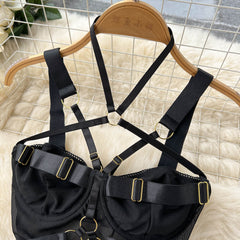 Bodysuits Lingerie Sexy Sleepwear Hollow Combination Catsuits Slim Intimate Erotic Mesh Strappy Rompers