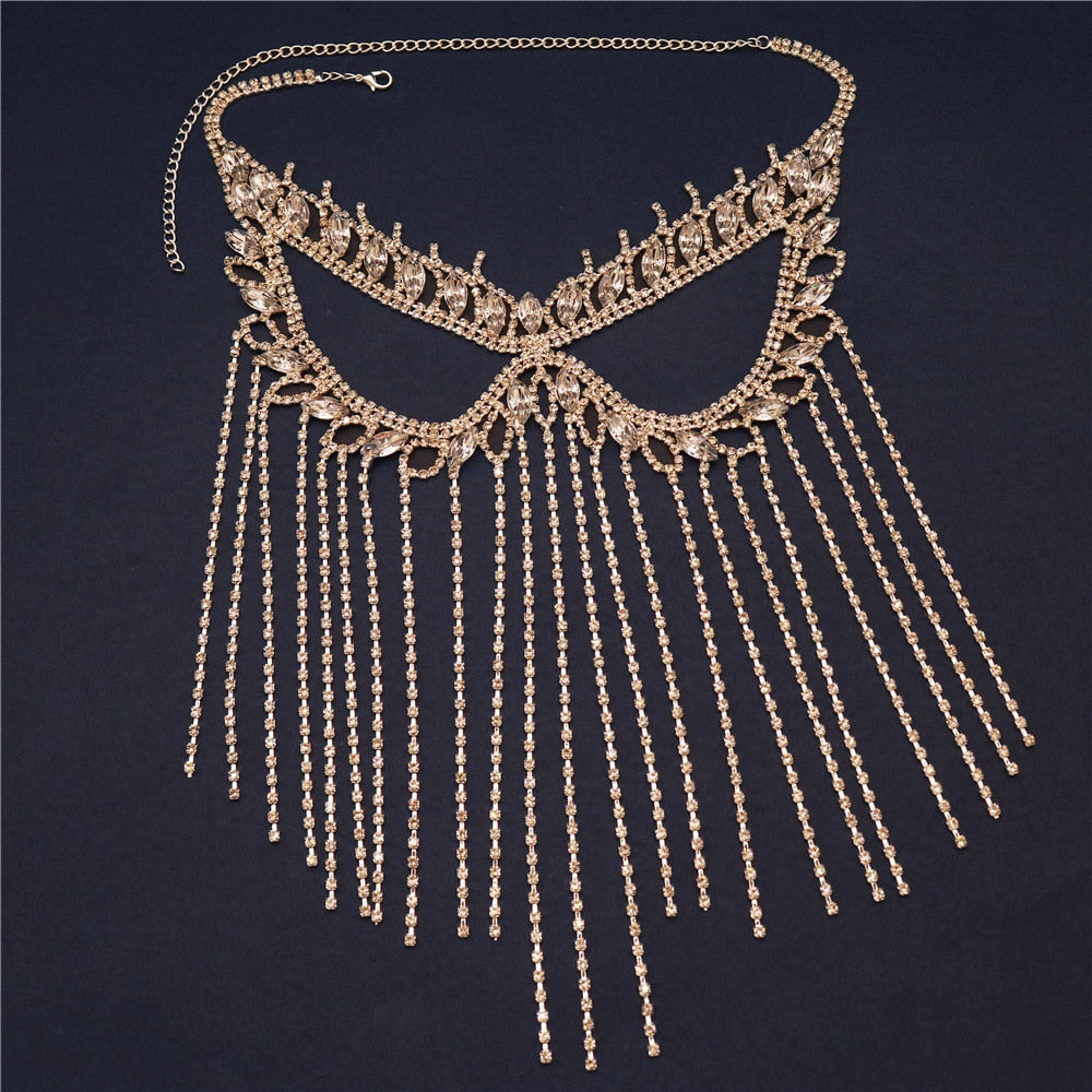 Belladonna Rhinestone Chain Veil Mask