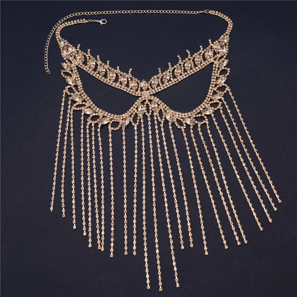 Belladonna Rhinestone Chain Veil Mask