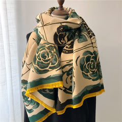 Thick Cashmere Scarf for Women Print Pashmina Shawl and Wrap