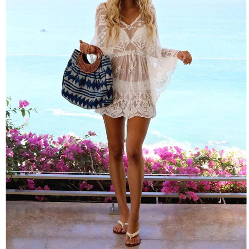 Maris Lace Beach Tunic Cover-Up One-piece