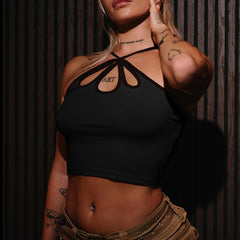 Cut Out Summer Y2k Halter Crop Top
