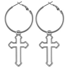 Hip Hop Korean Fashion Cross Earrings For Women Grunge Cross Ear Earrings серьги кресты Skeleton Crochet Punk Earrings Wholesale