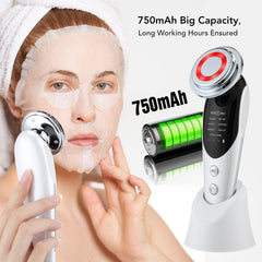 7in1 RF&amp;EMS Face Massager Lifting Beauty LED Face Skin +3 Colors LED Facial Neck Massager Photon Therapy Heating Wrinkle Removal