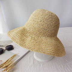 Foldable Wide Brim Floppy Girls Straw hat