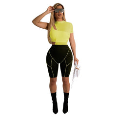 Summer Tracksuit Women Two Piece Set Short and Top Set Women Active Wear Sports Suit Fitness Biker Shorts 2 Piece Set Sweatsuit