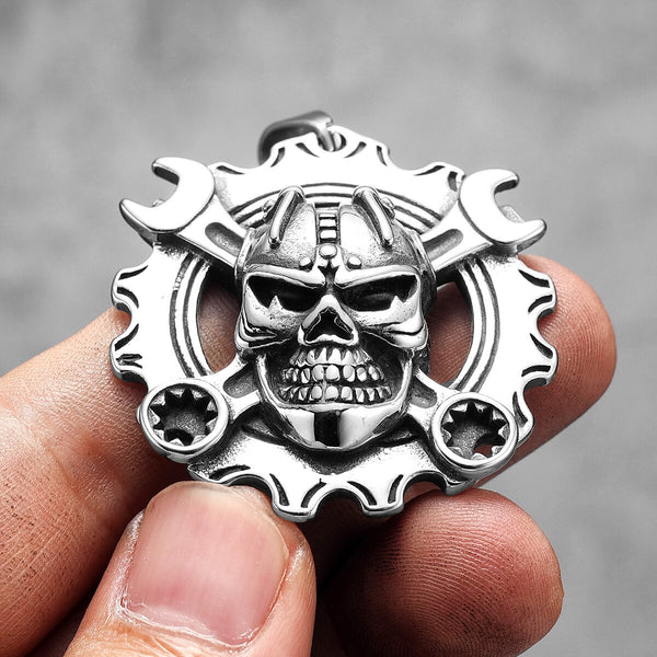 Axelle Gear Skull Stainless Steel Necklace