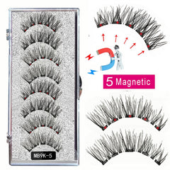 8PCS 5 Magnetic eyelashes with 4 pairs magnets magnetic lashes natural Mink eye lashes with tweezers