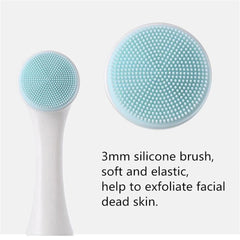 3D Bilateral Soft Bristles Silicone Double-Sided Face Brush