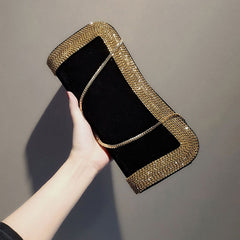 Beading Purse Shoulder Handbags Velvet Shiny Hobo-bag Messenger Bag
