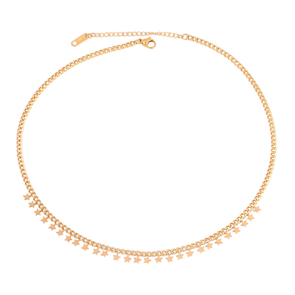 Round Geometric Pendant Necklace Choker