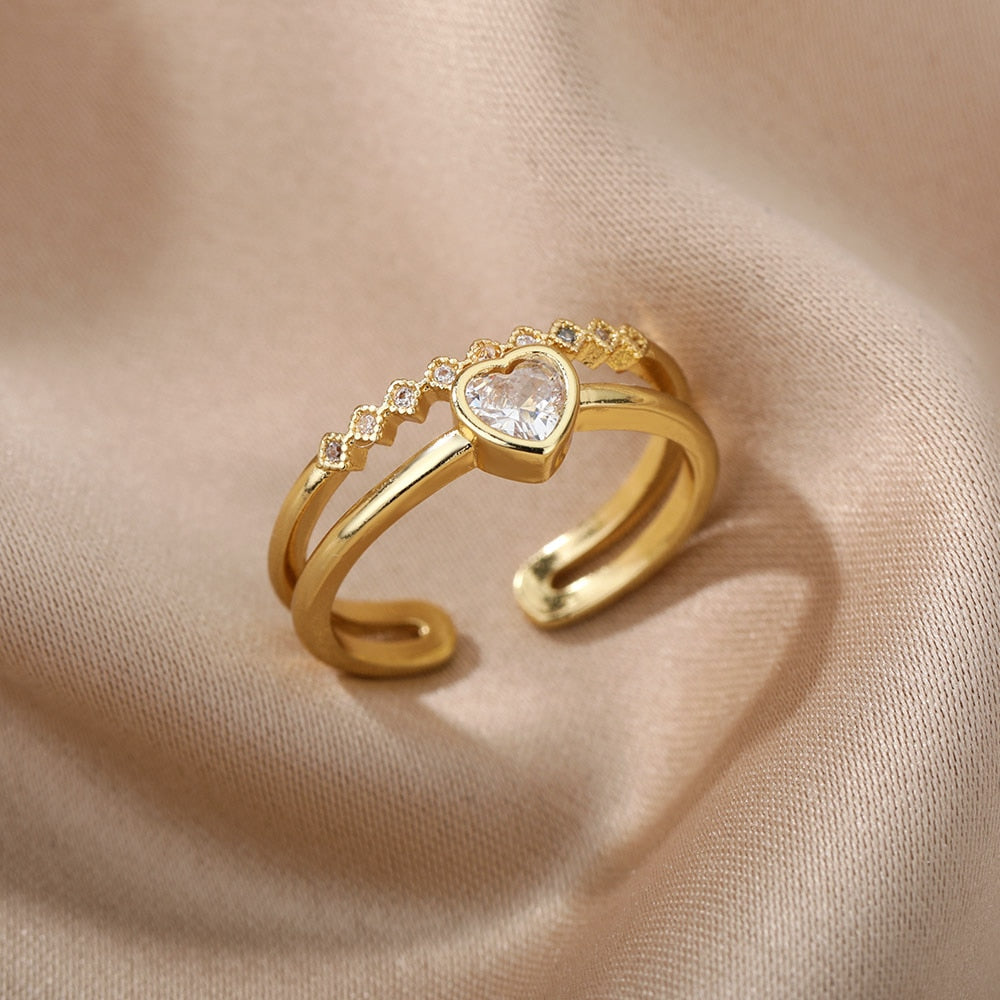 Safiya Lucky Evil Eye Stainless Steel Ring Collection