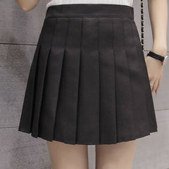 High Waist A-line Student Plaid Pleated Skirts Dance Mini Skirts