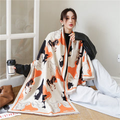 Thick Cashmere Scarf for Women Print Pashmina Shawl and Wrap