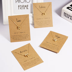 Cardboard Zodiac Sign Pendant Necklace