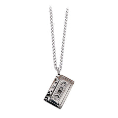 Punk Hip Hop Cassette Necklace Vintage Stainless Steel Men Necklace Chain Fashion Nightclub Rock Jewelry Gift Wholesale