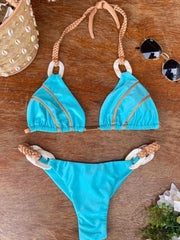 Bandeau Bikini Set Swimwear Women Sexy Thong Backless Bikini