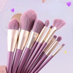 Purple/Crystal Makeup Brushes Set