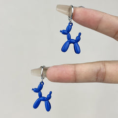 Cute Colorful Enamel Puppy Dog Hoop Earrings