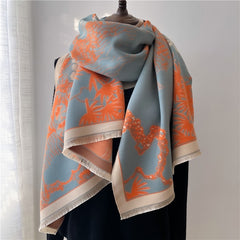 Thick Cashmere Scarf for Women Print Pashmina Shawl and Wrap
