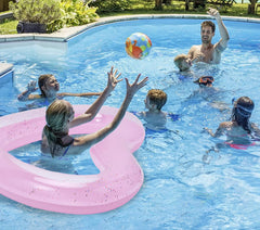 Inflatable Swim Rings Heart Shaped Swimming Pool Float Loungers