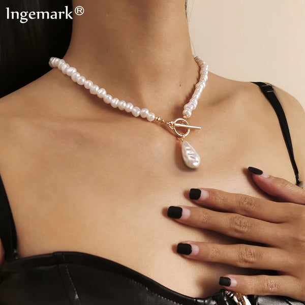 Evangeline Baroque Pearl Heart Necklace Collection