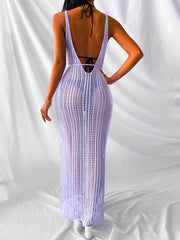 Samantha's Crochet Tunic Beach Dress with Slit Cover-up