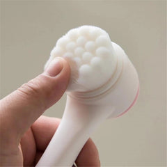 3D Bilateral Soft Bristles Silicone Double-Sided Face Brush